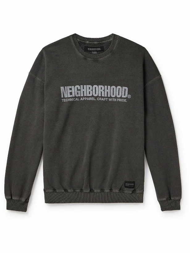 Photo: Neighborhood - Logo-Print Cotton-Jersey Sweatshirt - Gray