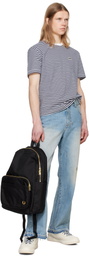 Fred Perry Black Textured Nylon Backpack