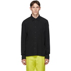 Issey Miyake Men Black Crepe Tuck Jersey Shirt