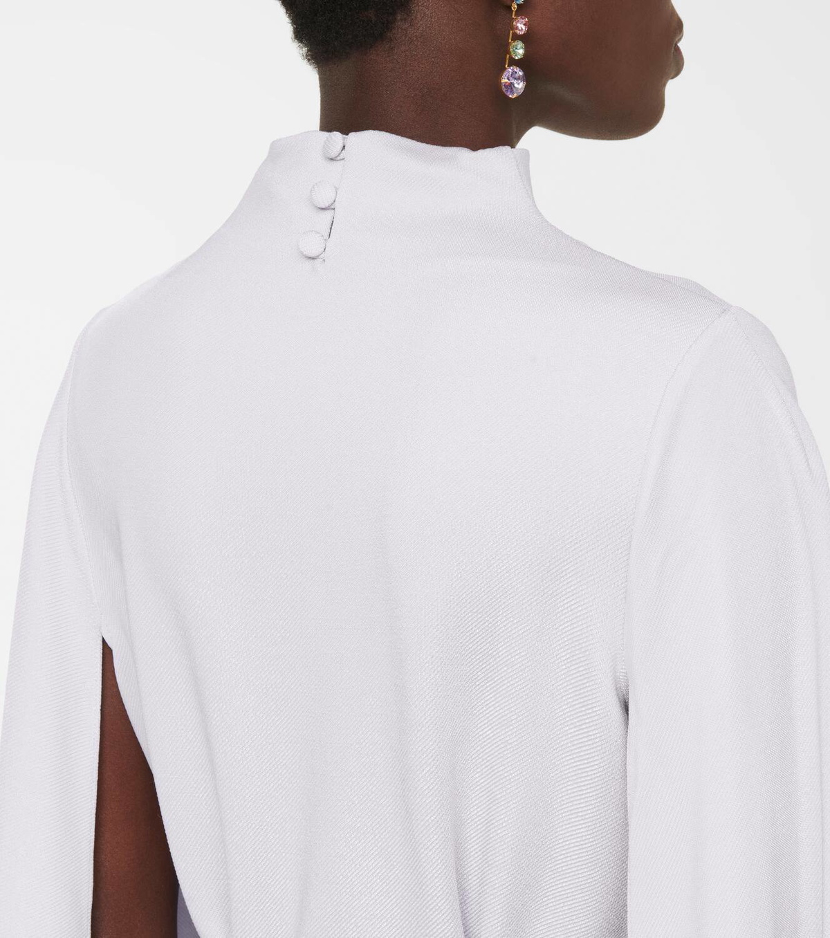 Safiyaa Harper caped stretch-jersey top