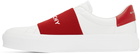 Givenchy White & Red City Sport Low-Top Sneakers