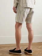 Oliver Spencer - Osborne Straight-Leg Striped Linen Shorts - Neutrals