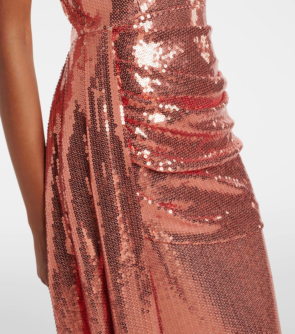 Alex Perry Draped sequined corset dress