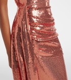 Alex Perry Draped sequined corset dress