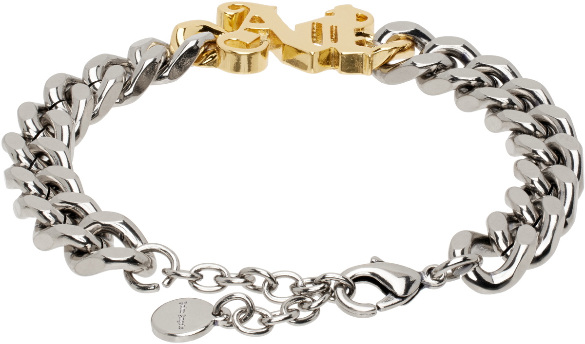 Palm Angels Silver & Gold Monogram Chain Bracelet