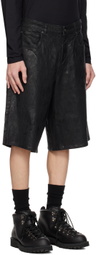 GUESS USA Black Peeled Denim Shorts