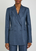 Gabriela Hearst Angela Double-breasted Wool and Silk-blend Blazer Denim