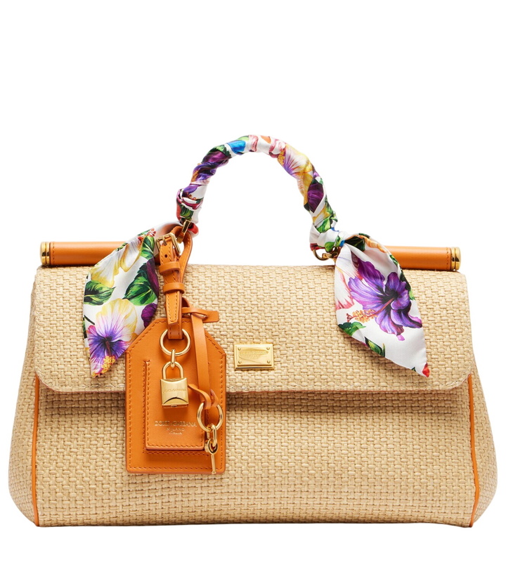 Photo: Dolce&Gabbana Sicily Small raffia shoulder bag