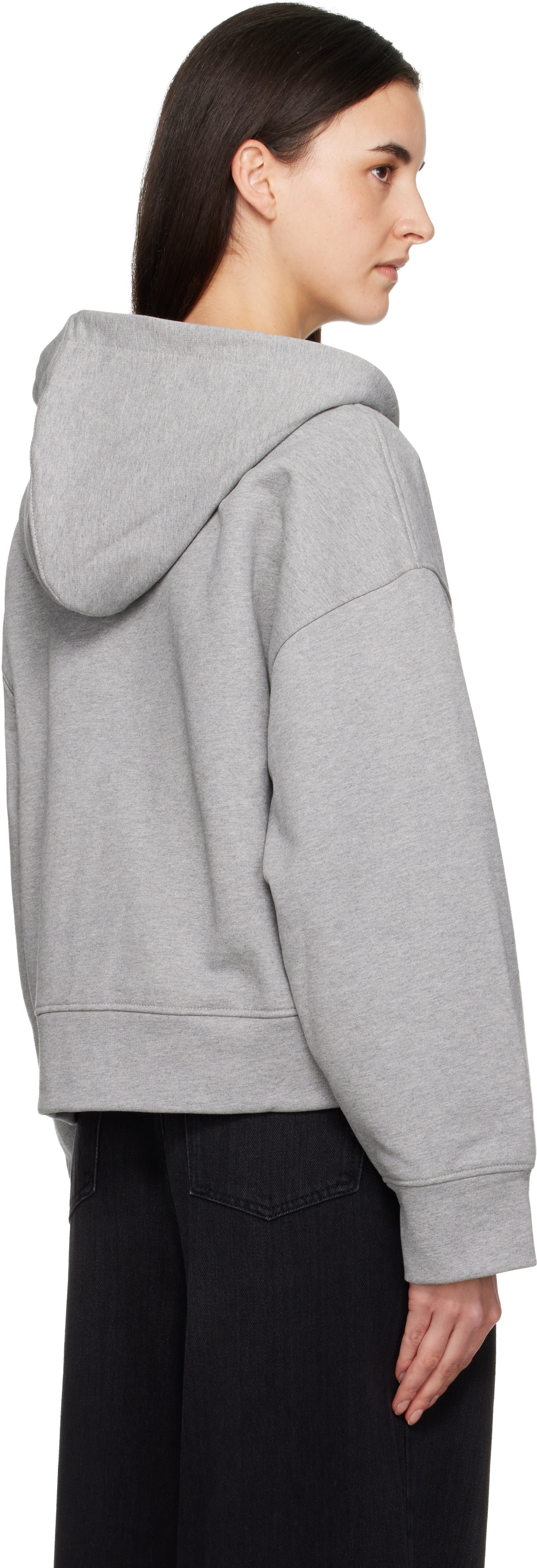 GANNI Grey Two-way Zip Hoodie