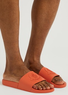 Moncler Basile Logo Rubber Sliders Orange