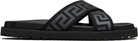 Versace Black Greca Slides