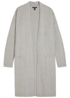 Eileen Fisher Checked Cotton and Cashmere-blend Cardigan Light Grey