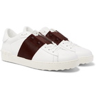 Valentino - Valentino Garavani Open Striped Leather and Calf Hair Sneakers - Men - White