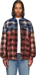 Palm Angels Red & Blue Curved Logo Check Shirt