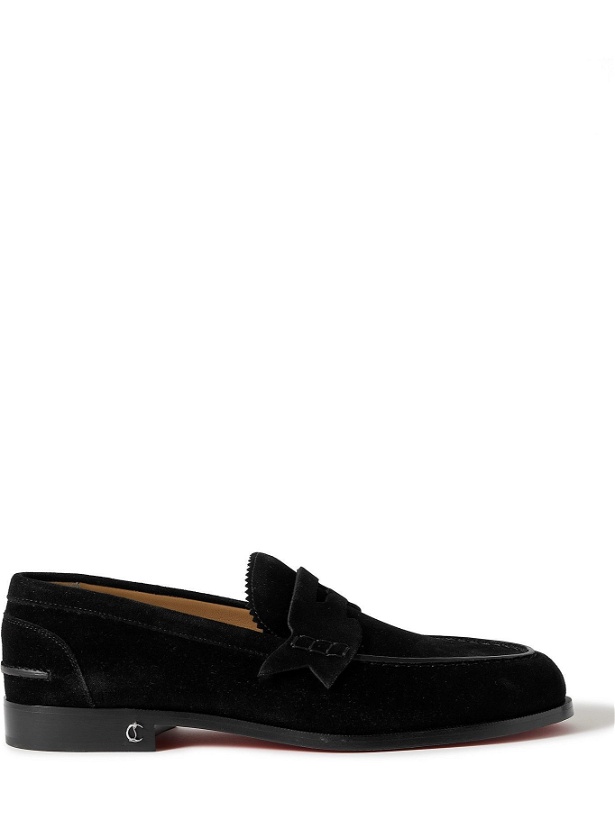 Photo: Christian Louboutin - No Penny Suede Loafers - Black