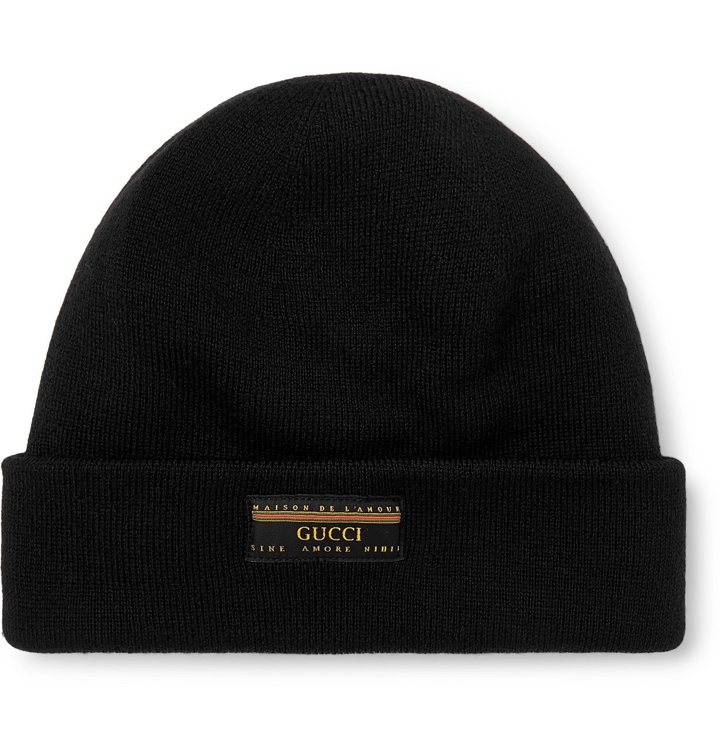 Photo: Gucci - Logo-Appliquéd Wool Beanie - Black