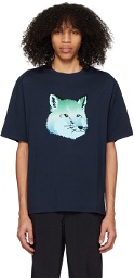Maison Kitsuné Navy Vibrant Fox T-Shirt