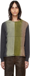 Eckhaus Latta Black & Khaki Lapped Long Sleeve T-Shirt