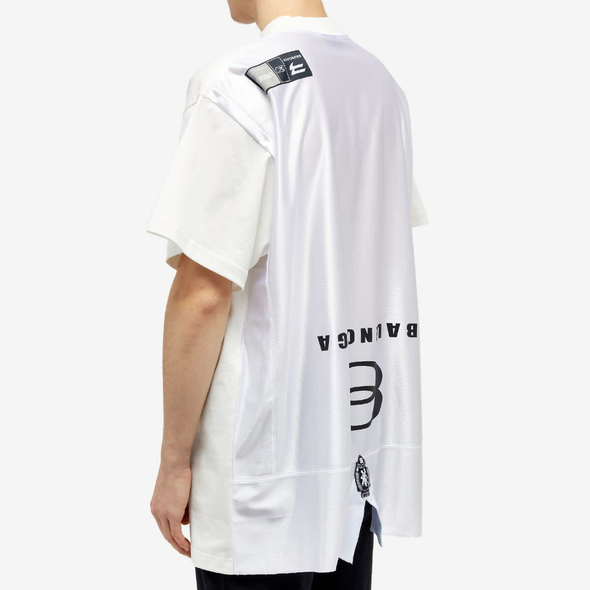 Balenciaga Men's Deconstructed T-Shirt in White/Black Balenciaga