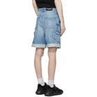 Balmain Blue Denim Cargo Shorts