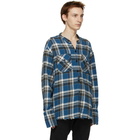 Greg Lauren Blue Plaid Classic Studio Shirt