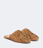 Aquazzura Maverick fringed suede mules