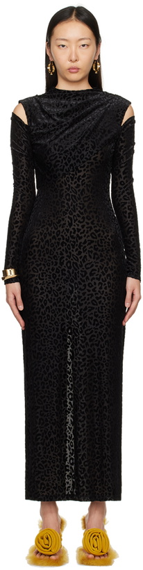 Photo: Puppets and Puppets Black Cold Shoulder Midi Dress