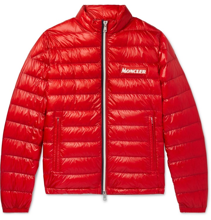 Photo: Moncler - Quilted Glossed-Shell Down Jacket - Red