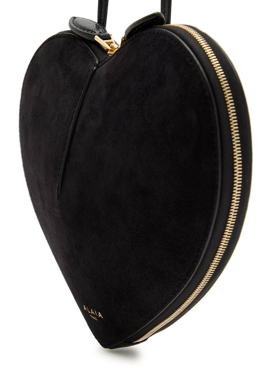 Alaïa Le Couer Suede and Leather Cross-body bag - Black - One Size