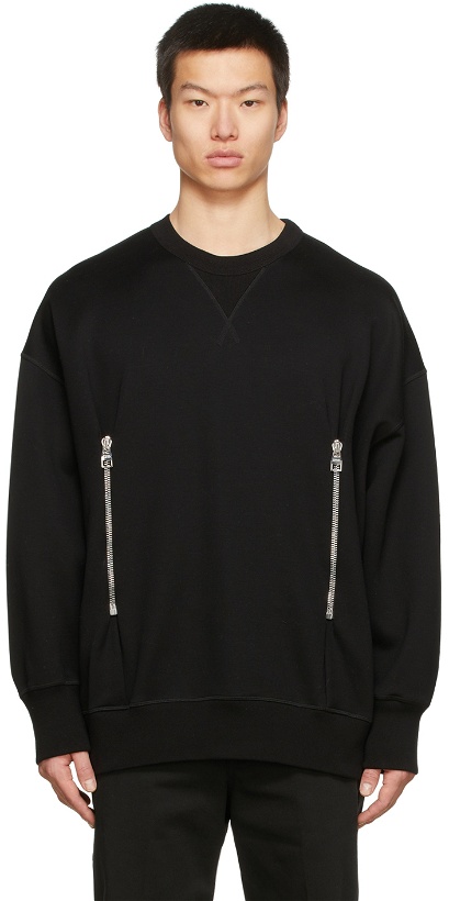 Photo: Alexander McQueen Black Zip Detail Sweatshirt