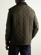 Purdey - Cotton Corduroy-Trimmed Padded Quilted Shell Gilet - Green