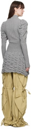 Paula Canovas Del Vas Gray Frosting Minidress