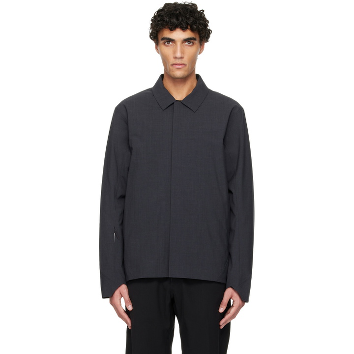Photo: Veilance Black Lerus Insulated Tech Wool Jacket