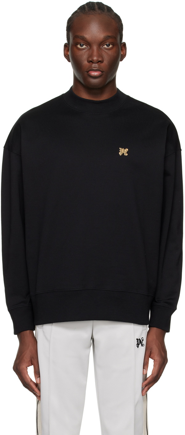 Palm Angels 'Burning' Black Cotton Sweatshirt Men