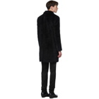 Saint Laurent Black Rive Gauche Double Breasted Coat