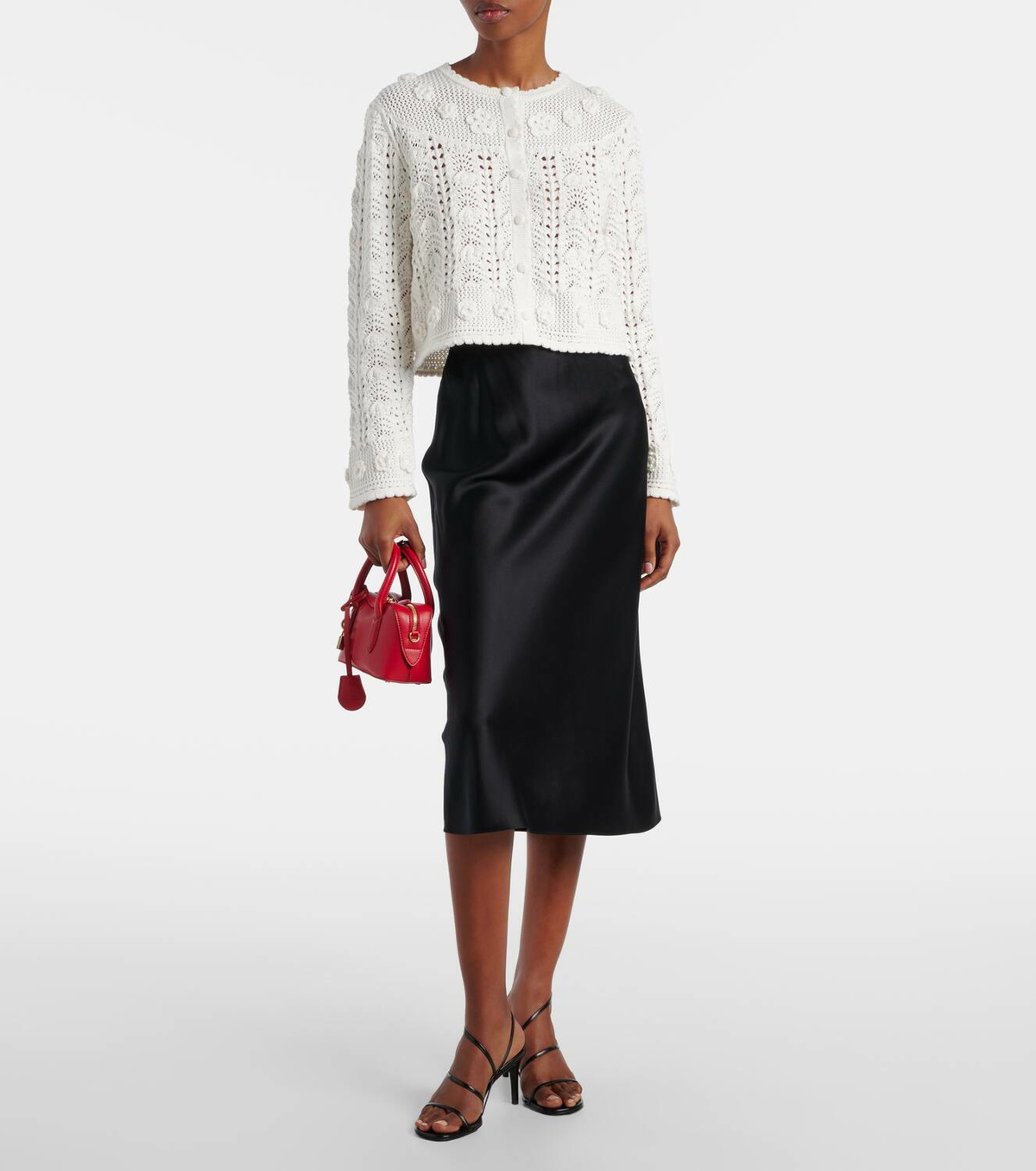 Rixo Kyra open-knit cotton cardigan