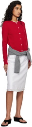 Dunst Red Essential Crewneck Knit Cardigan