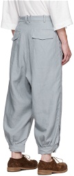 Hed Mayner Blue Linen Trousers