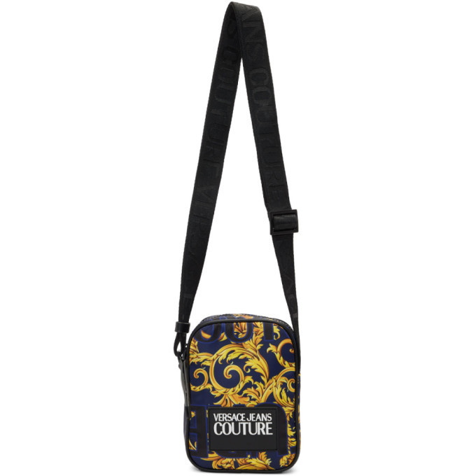 Photo: Versace Jeans Couture Blue and Yellow Barocco Messenger Bag