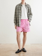424 - Straight-Leg Logo-Print Striped Cotton-Jersey Drawstring Shorts - Pink