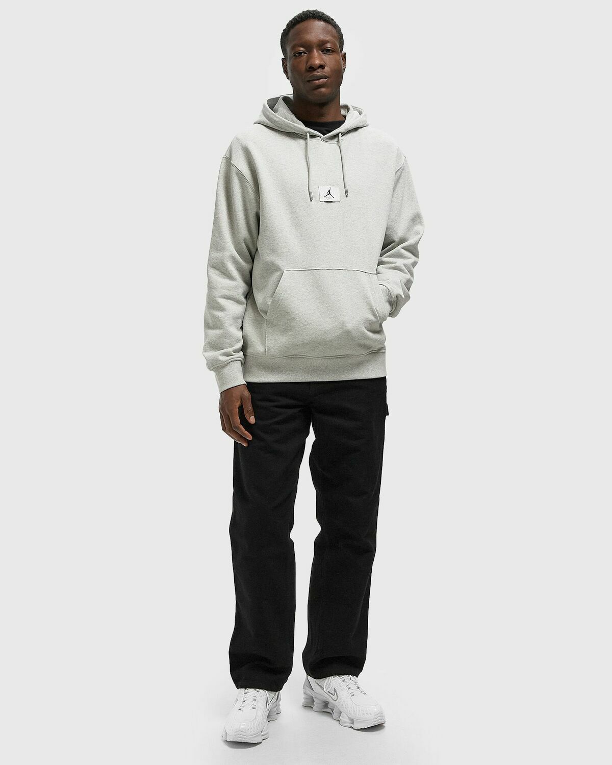 Jordan Flight Fleece Pullover Hoodie Grey Mens Hoody