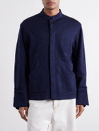 Blue Blue Japan - Jacquard-Knit Wool-Blend Bomber Jacket - Blue