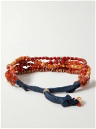 Peyote Bird - Gold-Tone, Bamboo Coral and Leather Bracelet