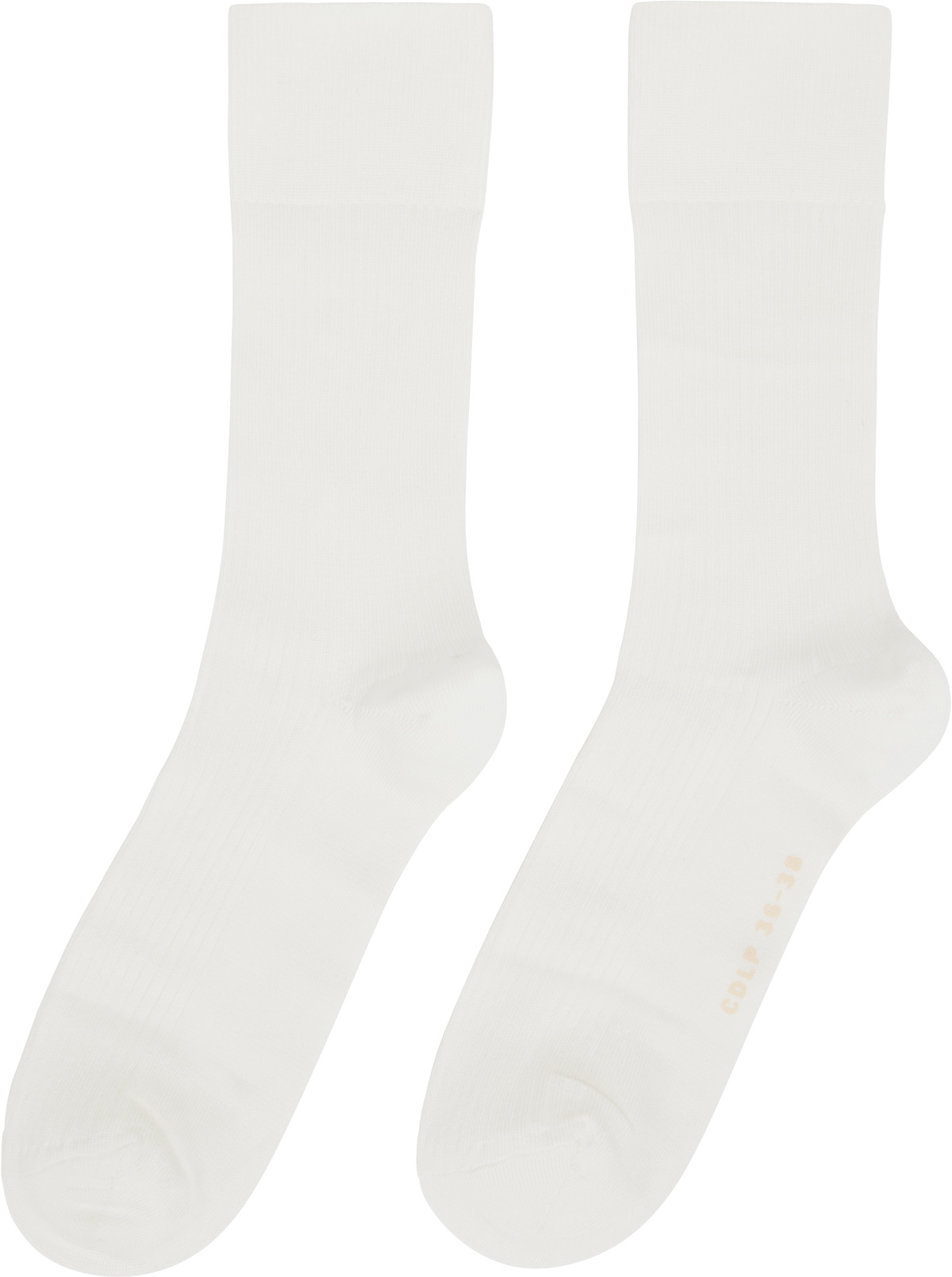 CDLP Six-Pack White Mid Length Cotton Rib Socks