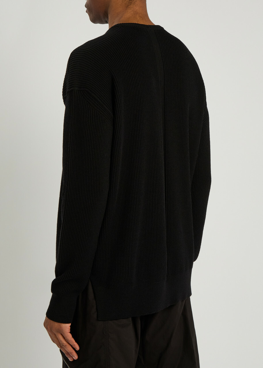 Rick Owens Jumbo Ribbed Wool Jumper Black