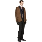 Brioni Brown Mohair Cardigan