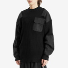 Balenciaga Men's Cotton Military Sweater in Black