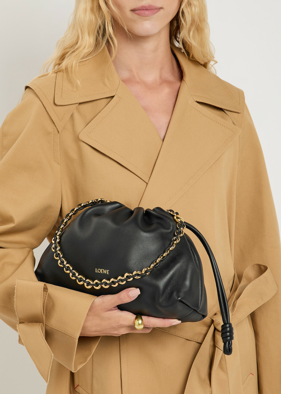 Loewe Flamenco Medium Leather Clutch - Black - One Size