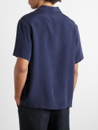 Thom Sweeney - Camp-Collar Silk Shirt - Blue