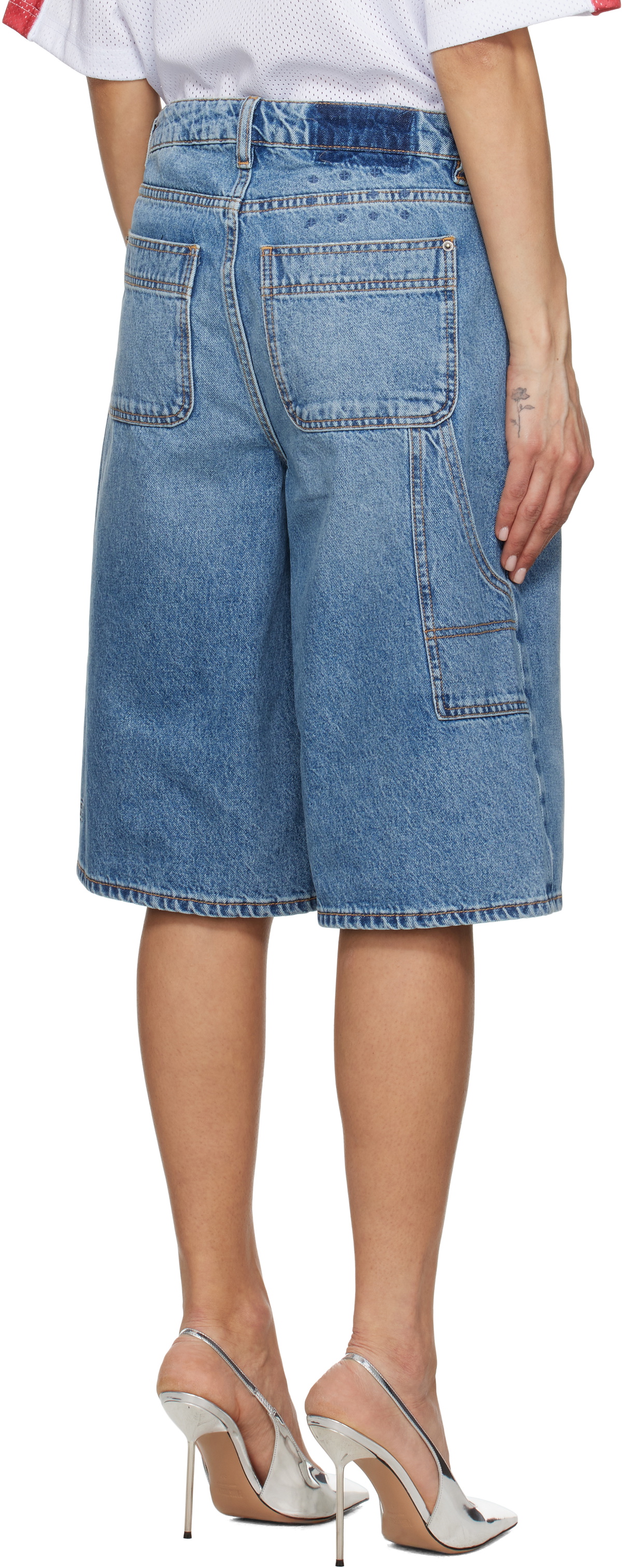 Ksubi Blue Low Rider Swept Denim Shorts